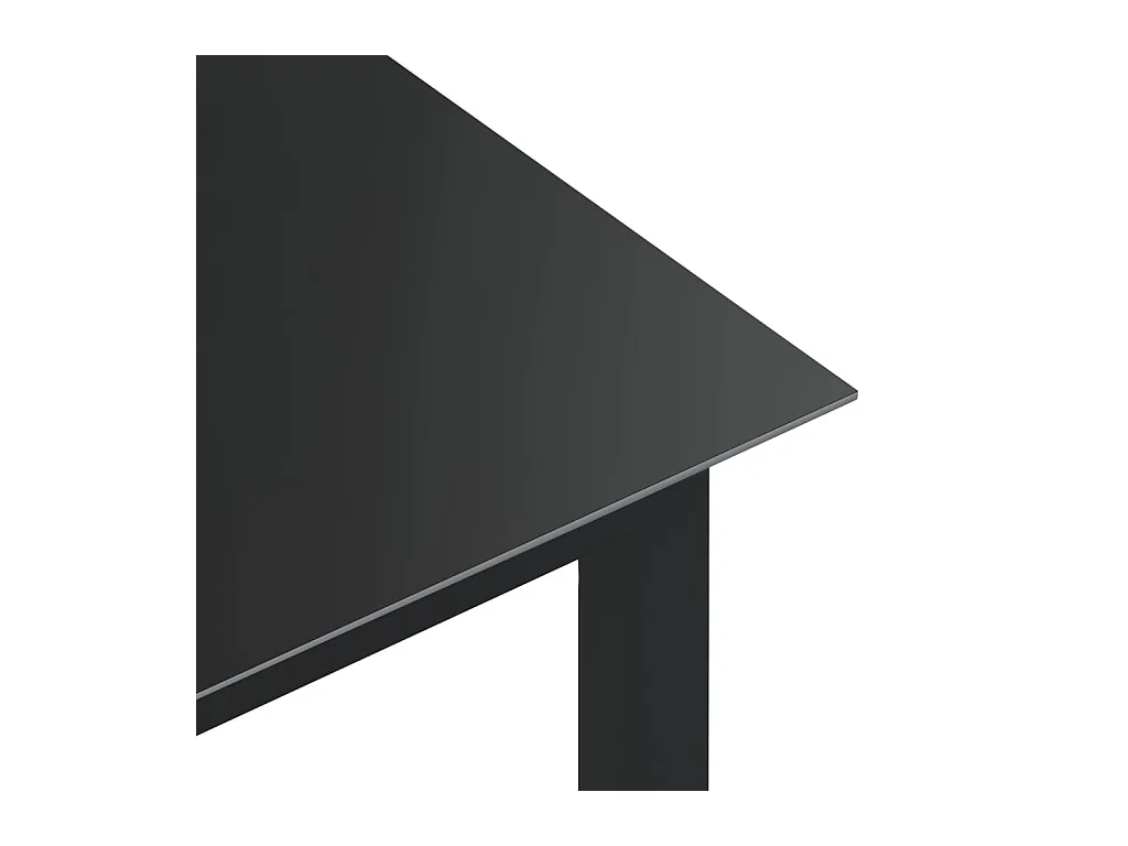Zwarte tuintafel 80x80x74 cm Aluminium en glas