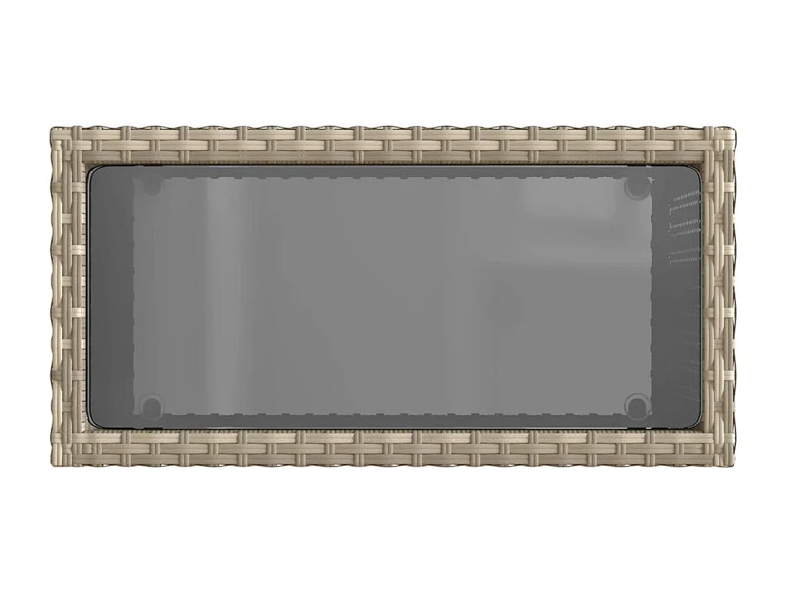 Tuintafel met lichtgrijs rotan glazen blad