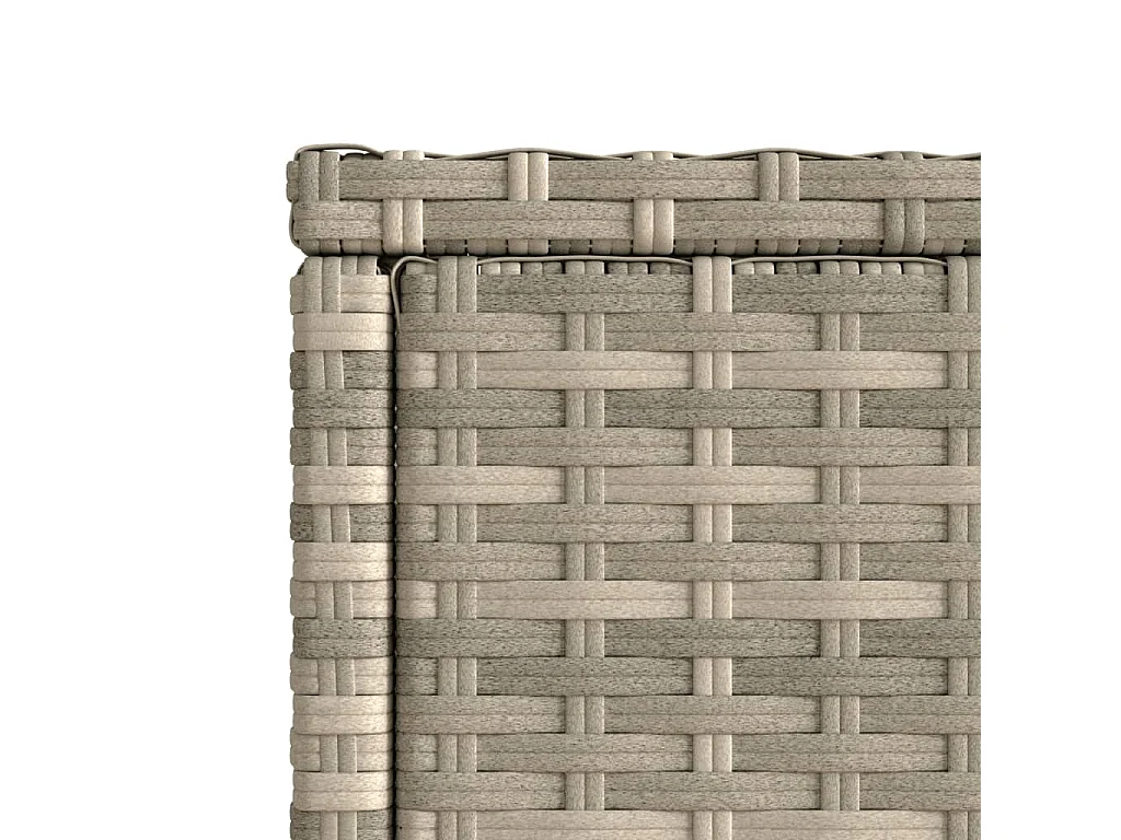 Tavolino da giardino con piano in vetro rattan grigio chiaro