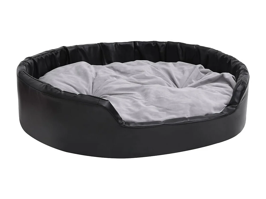 Zwart en grijs hondenbed 99x89x21 cm Pluche en imitatieleer
