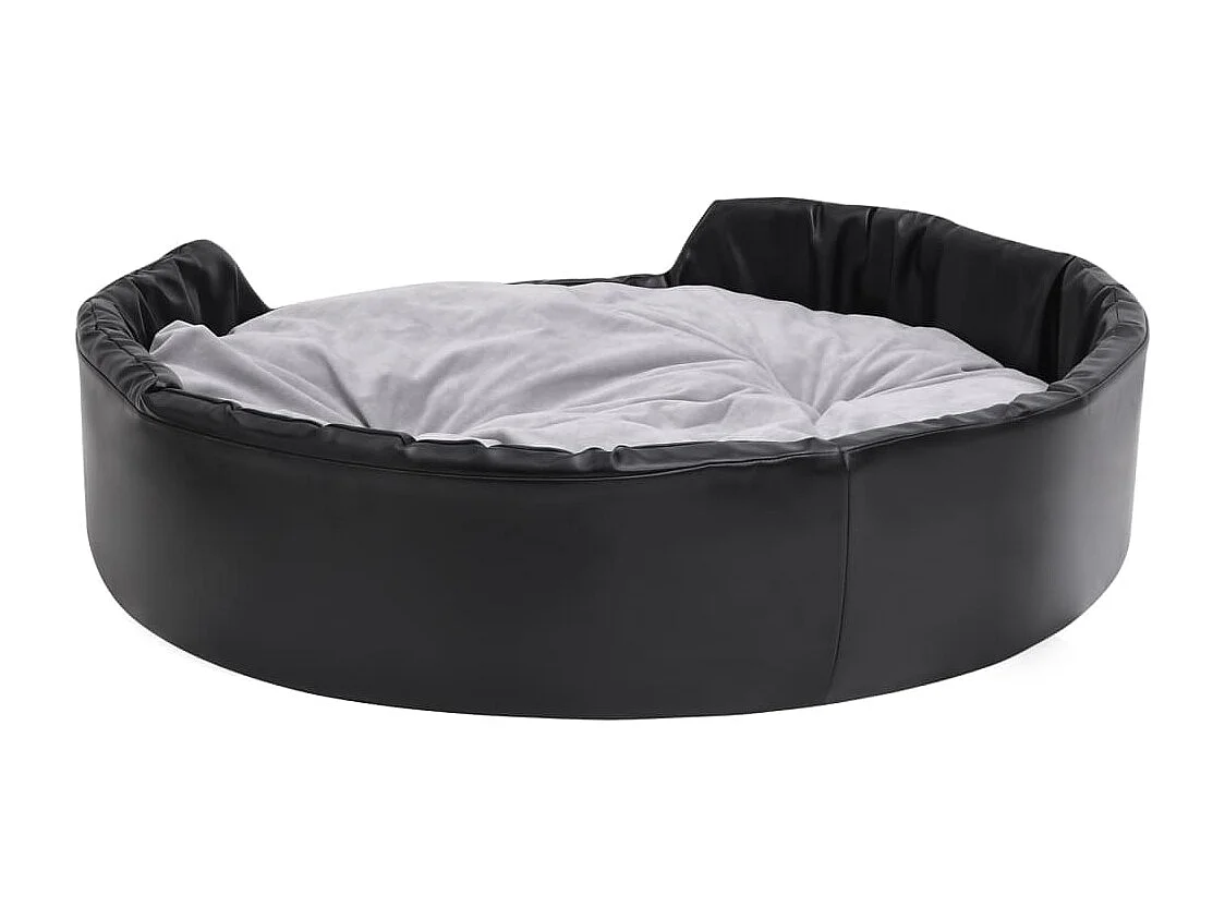 Zwart en grijs hondenbed 99x89x21 cm Pluche en imitatieleer