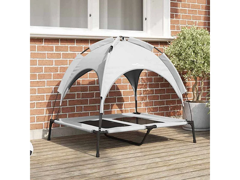 Cama para perros de acero gris plateado