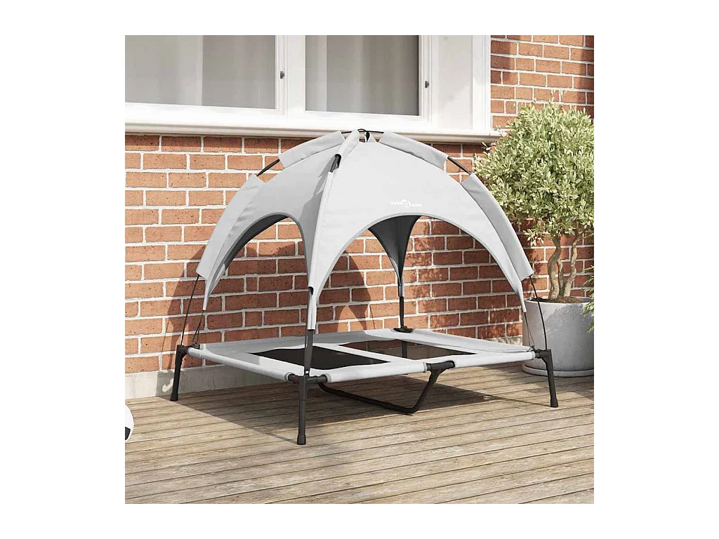 Cama para perros de acero gris plateado