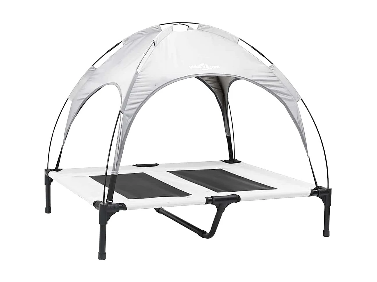 Cama para perros de acero gris plateado