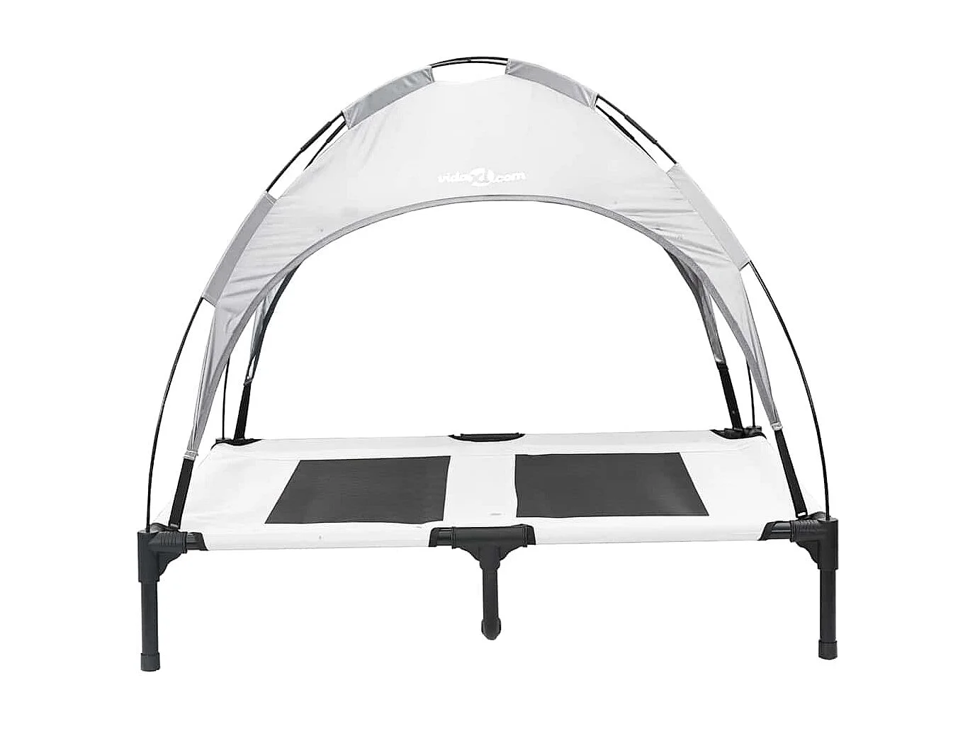 Cama para perros de acero gris plateado