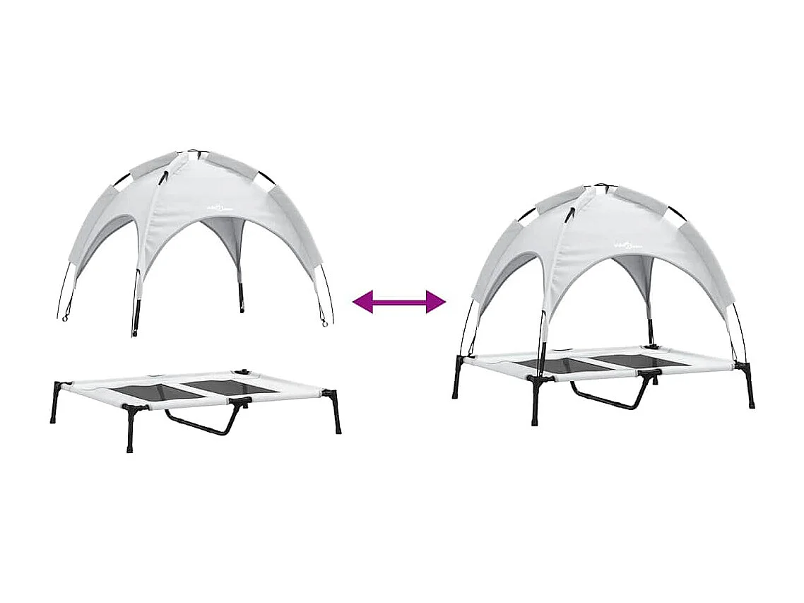 Cama para perros de acero gris plateado