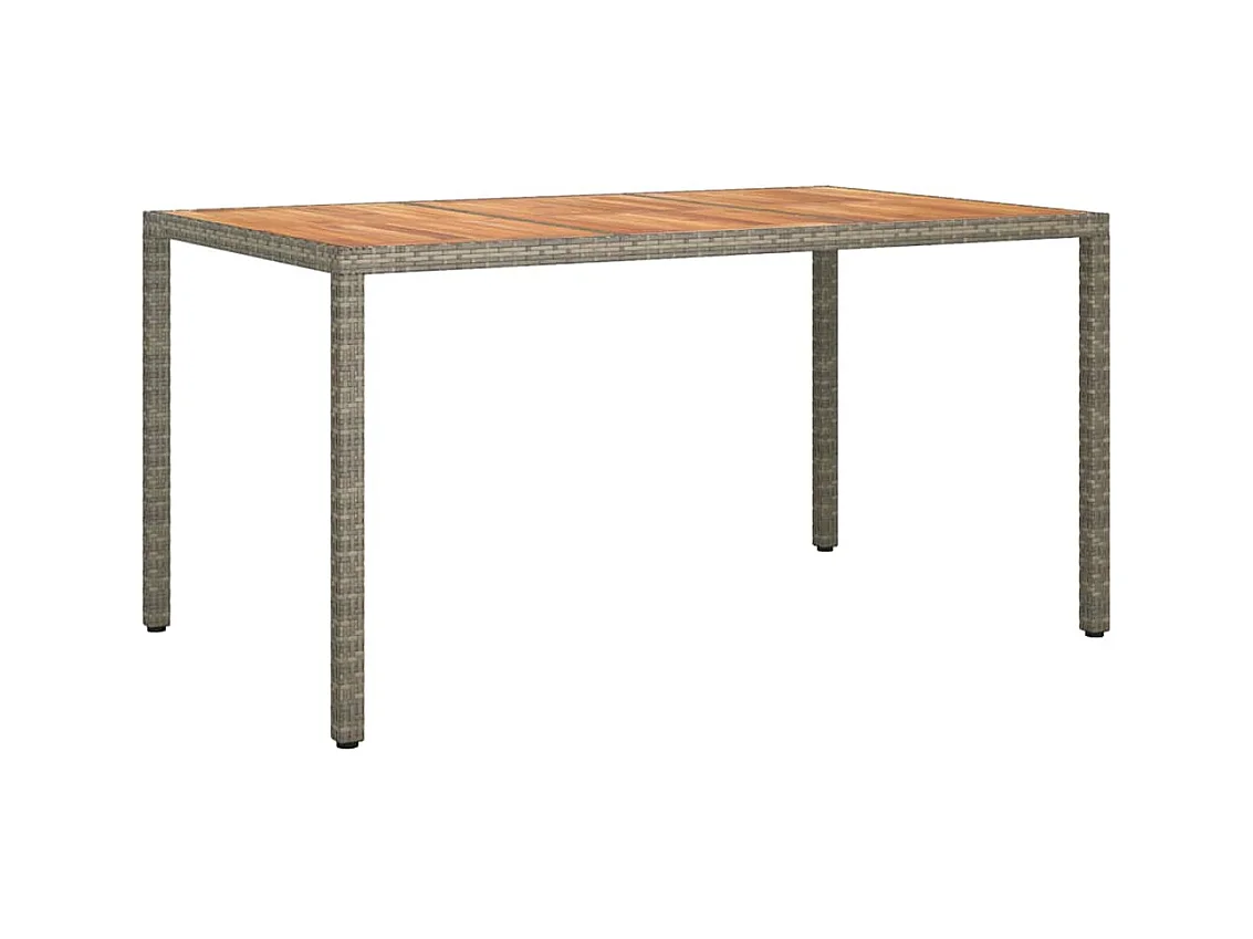 Mesa de comedor de jardín Gris 150 x 90 x 75 cm Ratán sintético