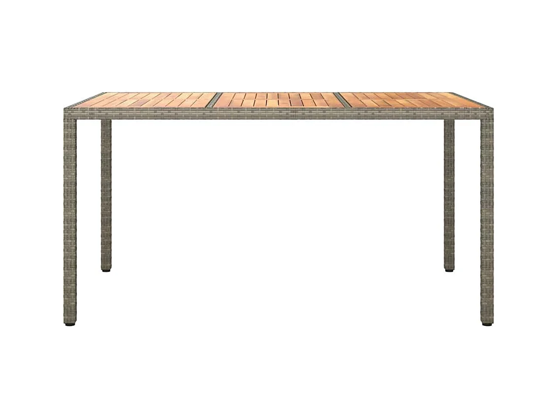 Mesa de comedor de jardín Gris 150 x 90 x 75 cm Ratán sintético