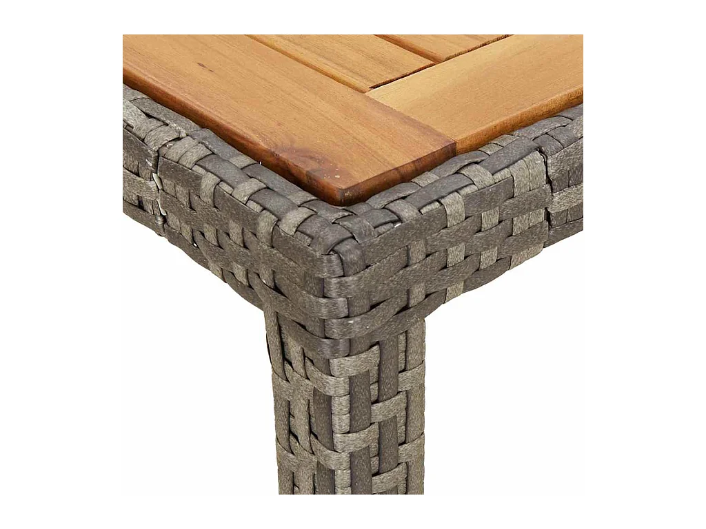 Mesa de comedor de jardín Gris 150 x 90 x 75 cm Ratán sintético