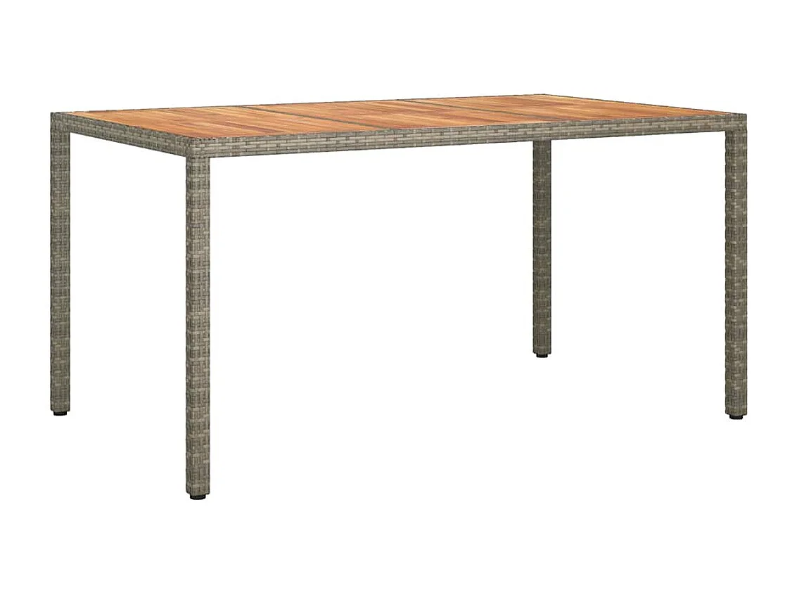 Table de jardin pour repas Gris 150 x 90 x 75 cm Poly rotin