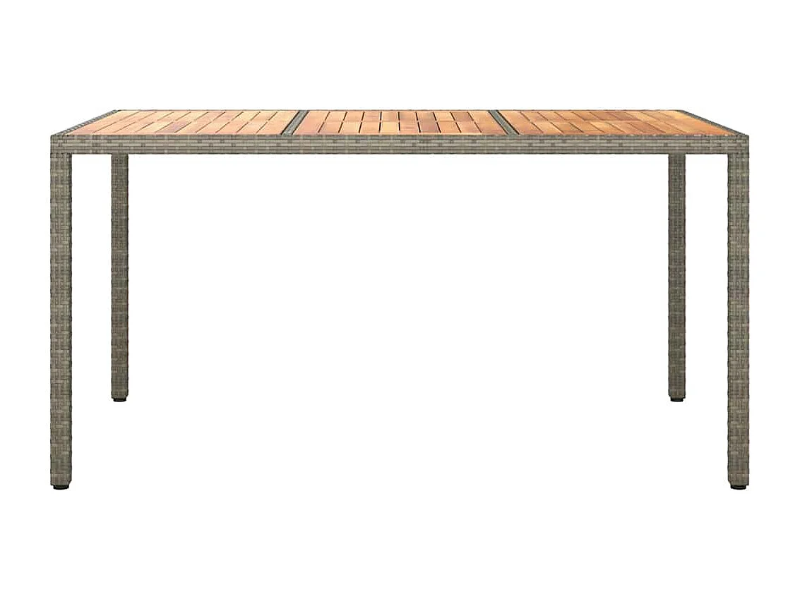 Table de jardin pour repas Gris 150 x 90 x 75 cm Poly rotin