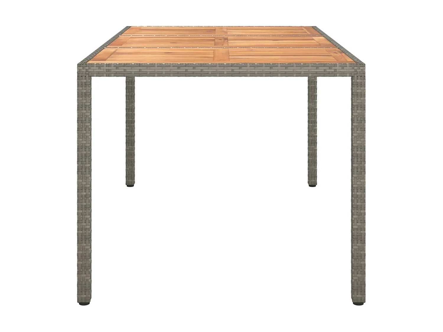 Table de jardin pour repas Gris 150 x 90 x 75 cm Poly rotin