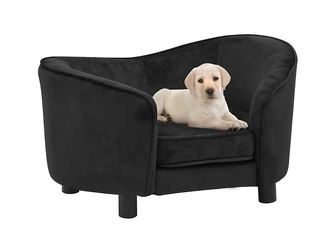 Sofá para perro negro 69x49x40 cm de peluche