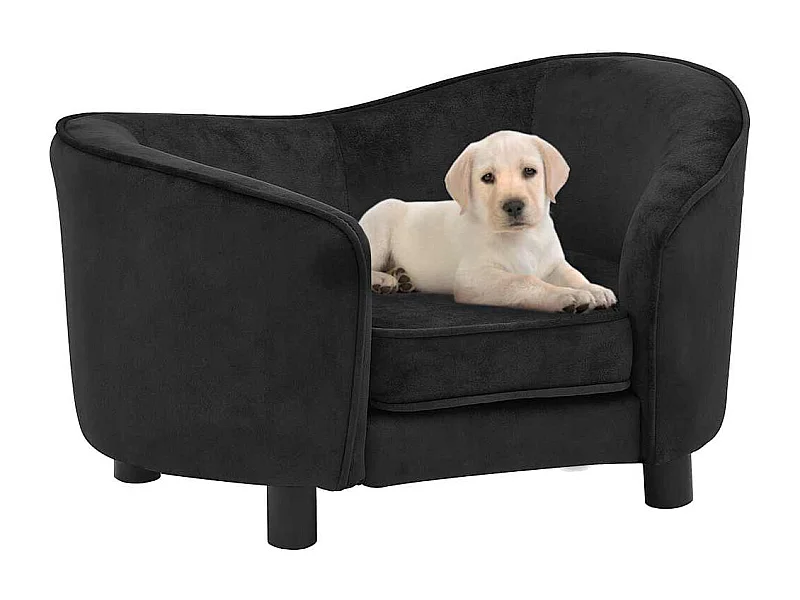 Divano per cani nero 69x49x40 cm peluche