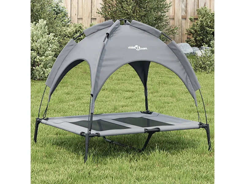 Hondenbed met antracietkleurige kap Oxford stof en staal