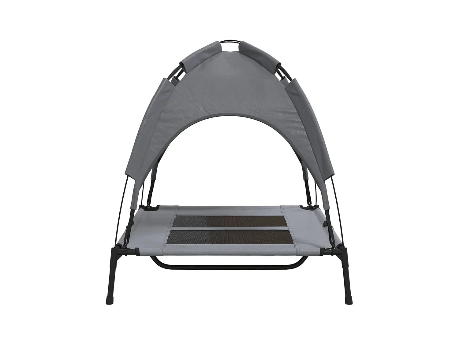 Lit pour chien avec auvent anthracite tissu Oxford et acier