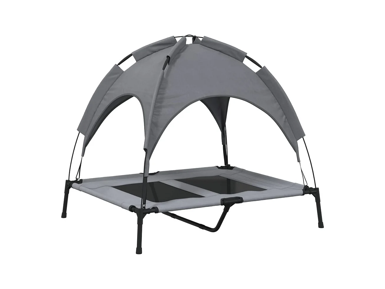 Lit pour chien avec auvent anthracite tissu Oxford et acier