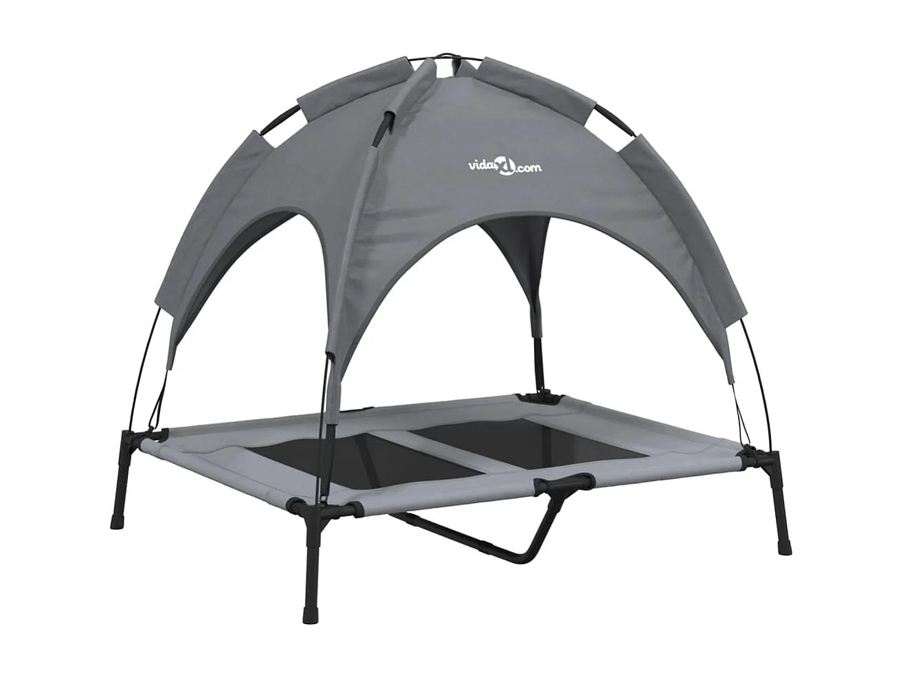 Lit pour chien avec auvent anthracite tissu Oxford et acier