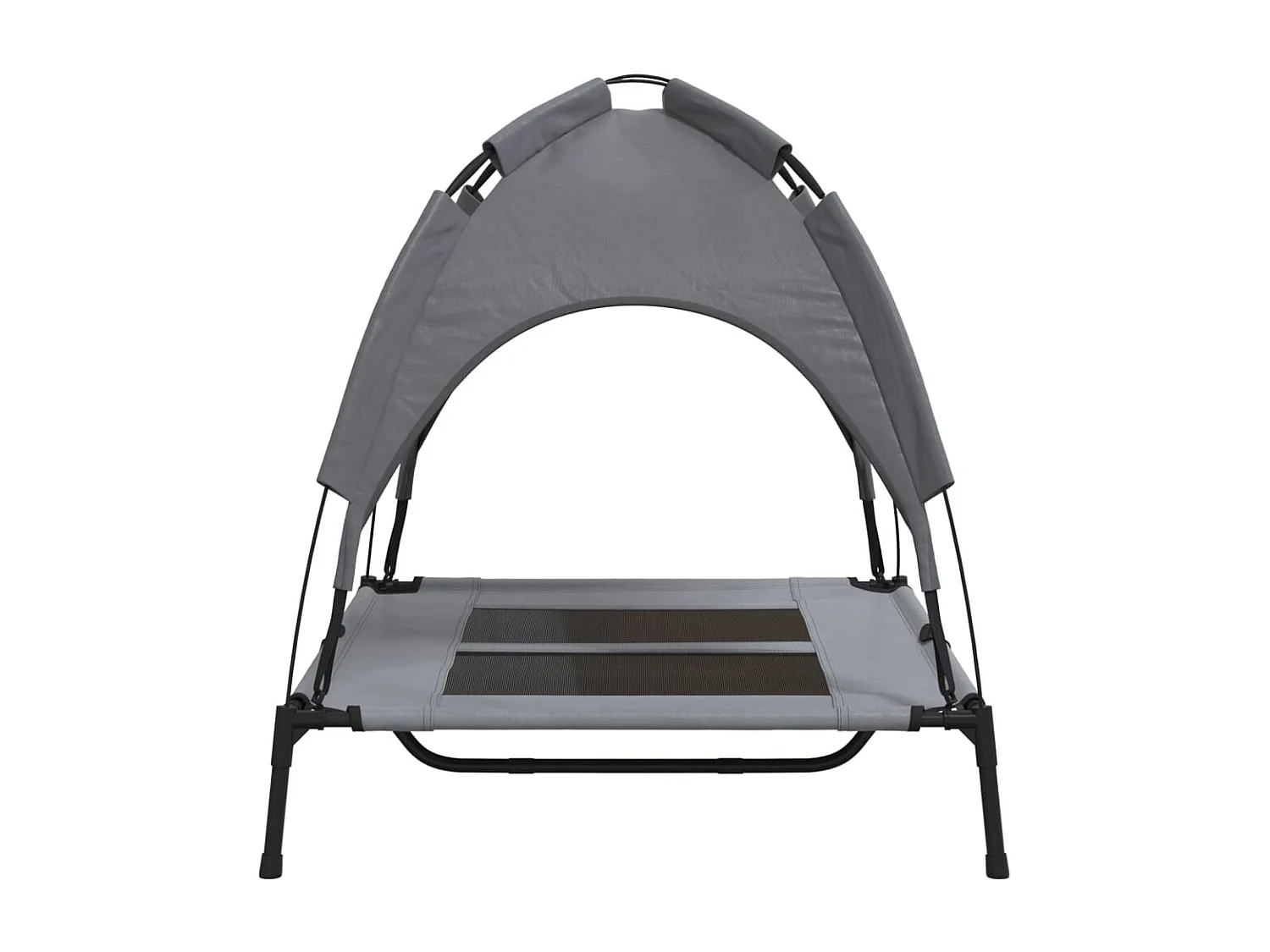 Lit pour chien avec auvent anthracite tissu Oxford et acier