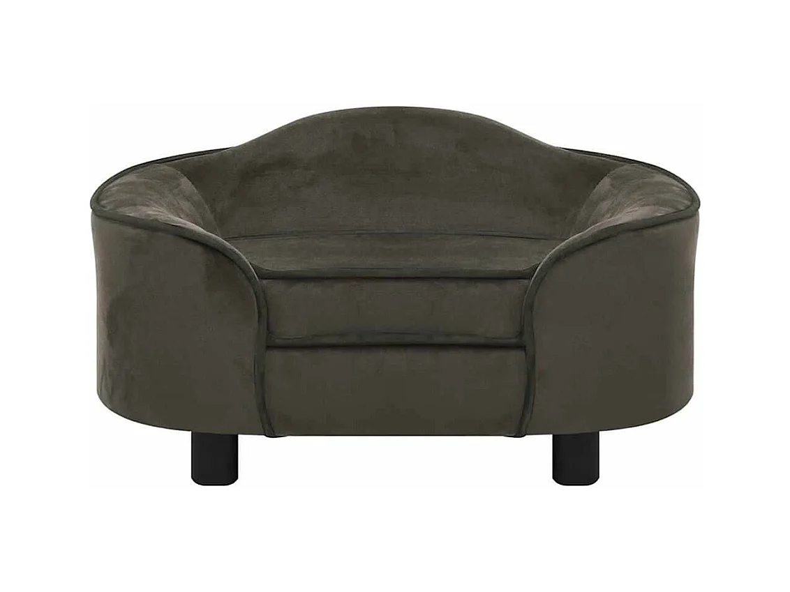 Sofá para perros gris oscuro 67x47x36 cm de peluche