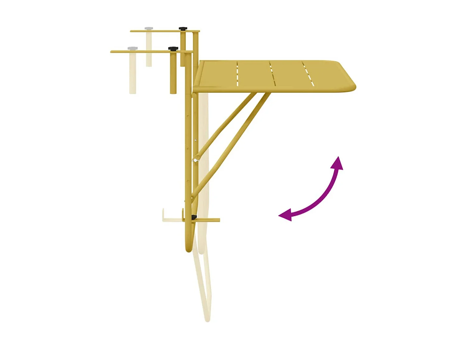 Hangende balkontafel goud 60 x 39 x 65 cm staal