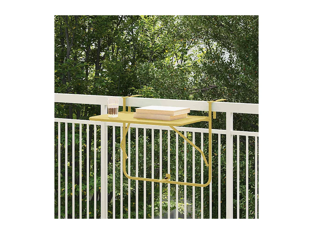 Table Suspendue de Balcon Doré 60 x 39 x 65 cm Acier