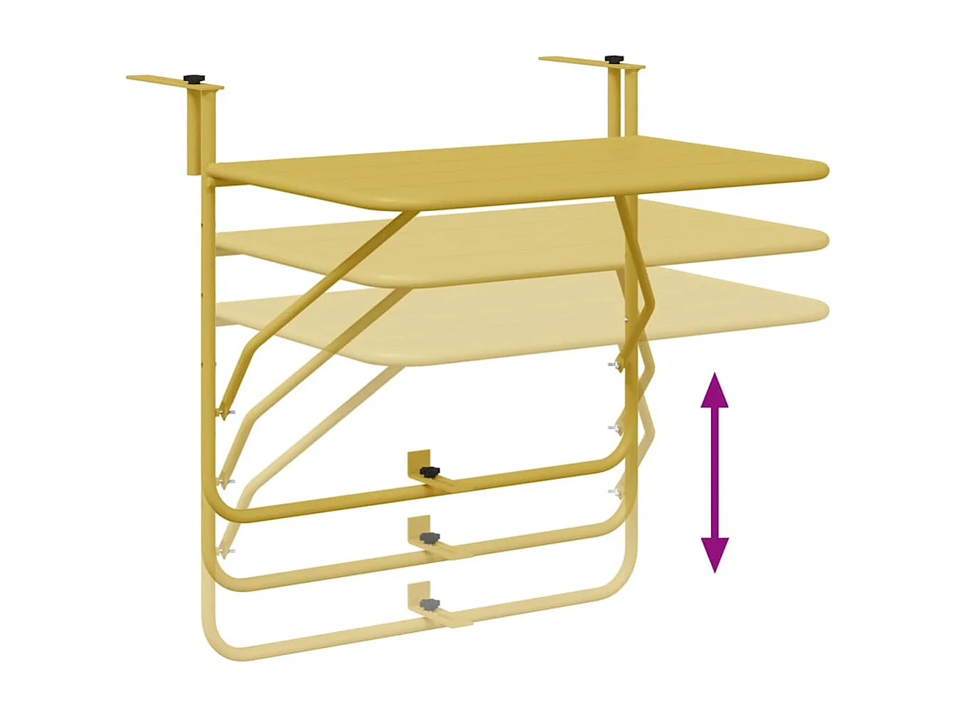 Table Suspendue de Balcon Doré 60 x 39 x 65 cm Acier
