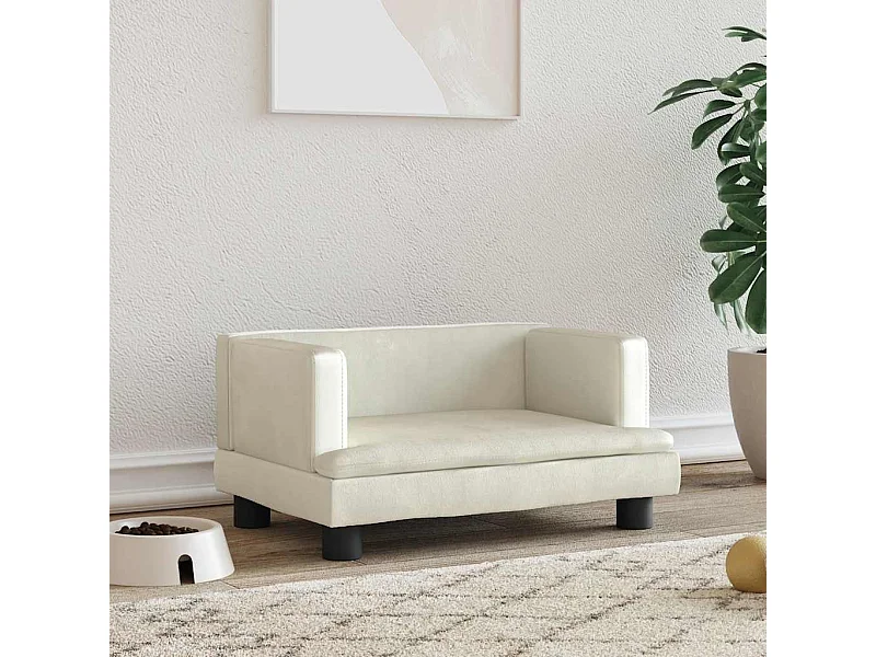 Lit pour chien crème 60x40x30 cm velours