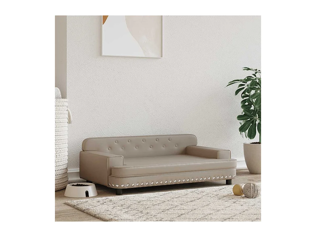 Cappuccino hondenbed 90x53x30 cm kunstleer