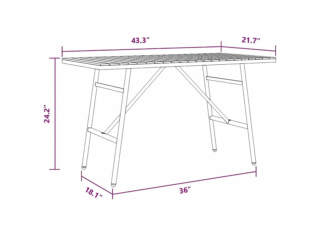 Tavolo da pranzo marrone 110 x 55 x 62 cm