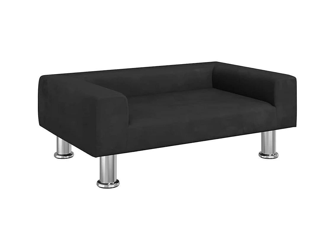 Lit pour chien noir 70x45x26,5 cm velours