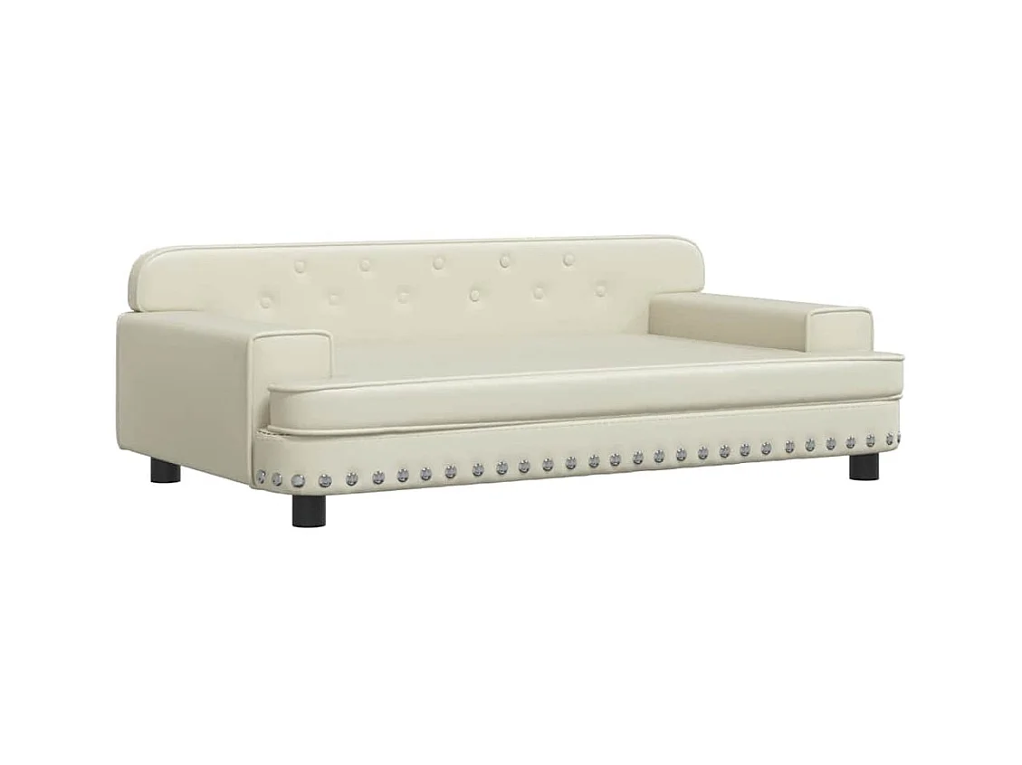Letto per cani color crema 90x53x30 cm in similpelle