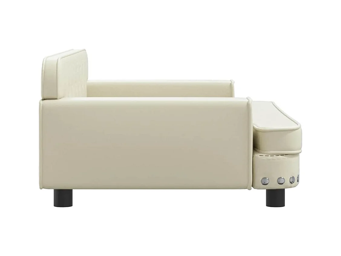 Letto per cani color crema 90x53x30 cm in similpelle