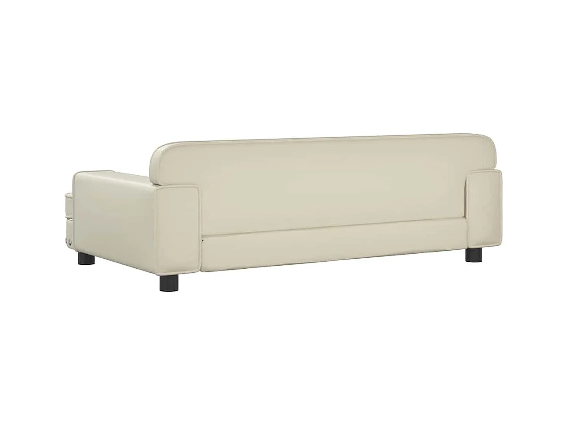 Letto per cani color crema 90x53x30 cm in similpelle