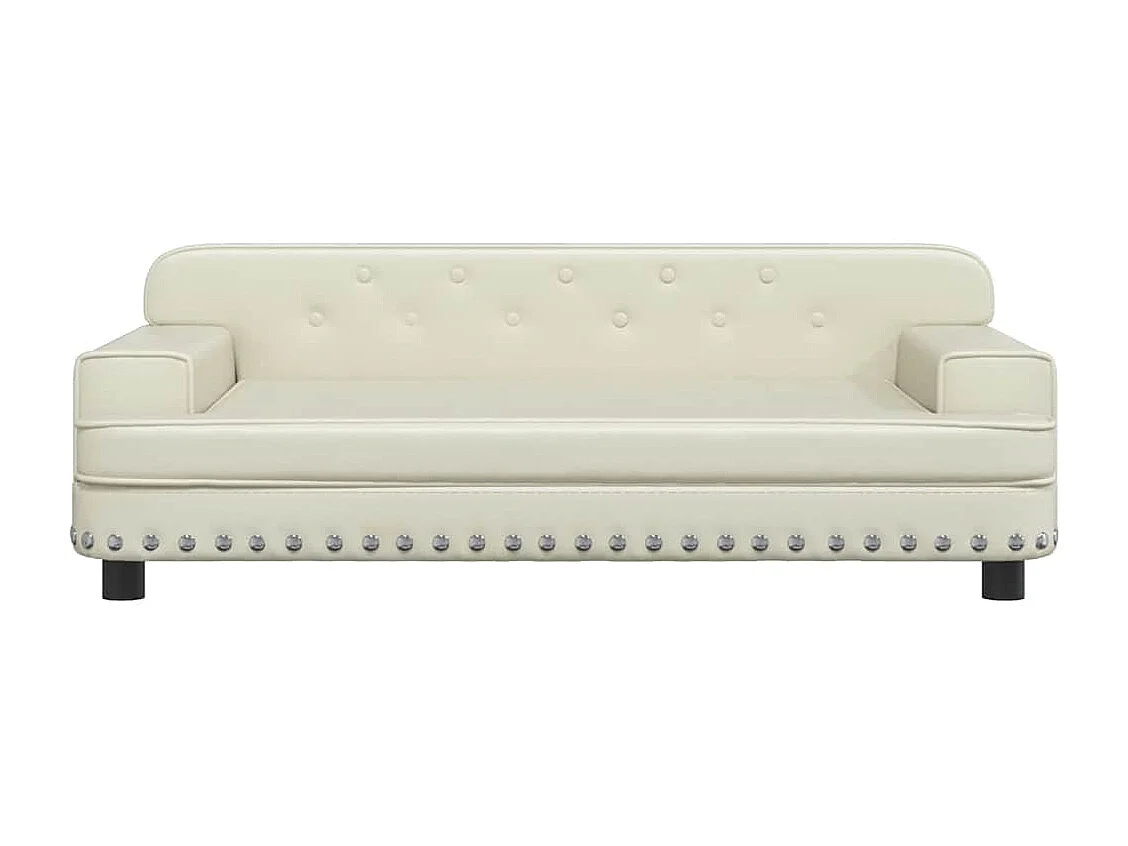 Cama para perro color crema 90x53x30 cm piel sintética