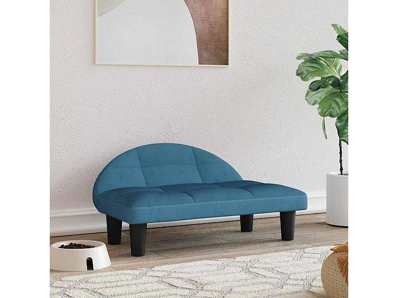 Lit pour chien bleu 70x52x30 cm velours