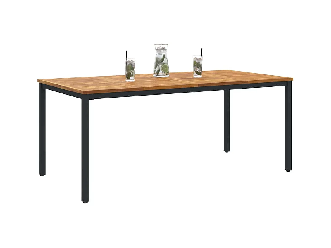Tables de jardin Naturel et noir 180 x 90 x 75 cm