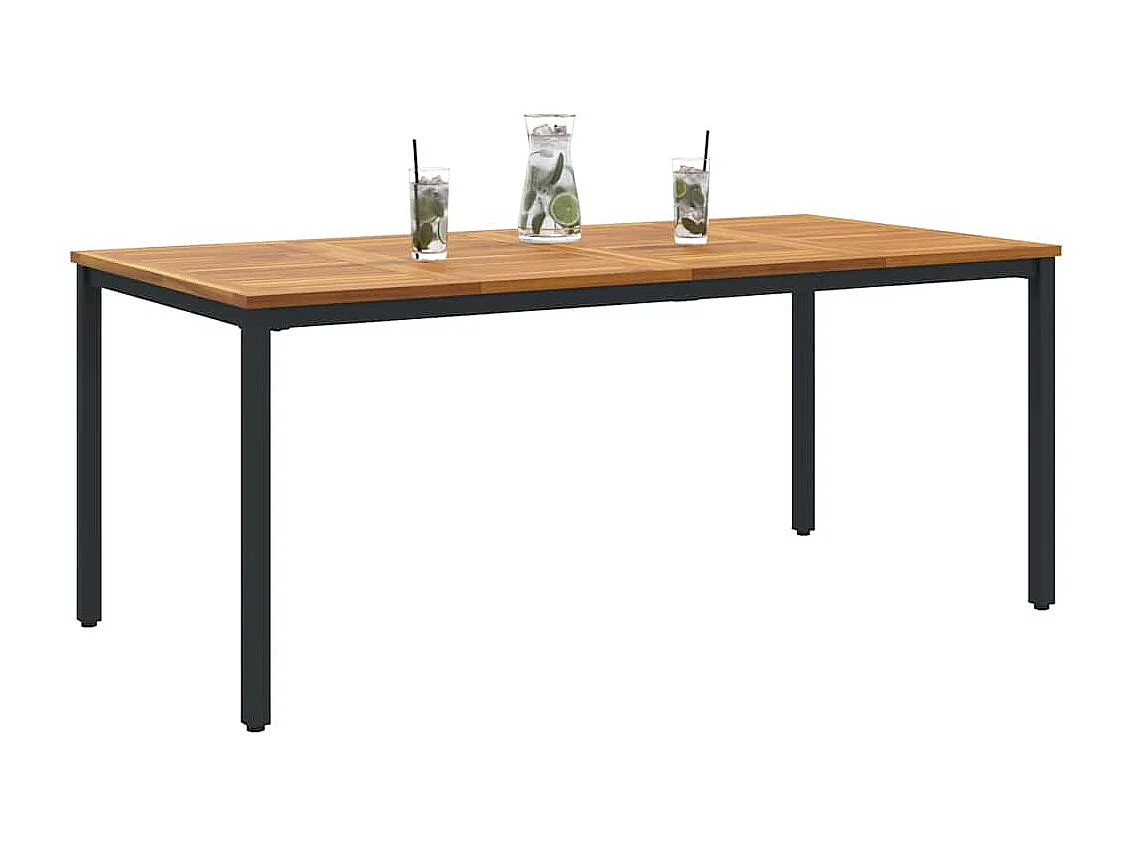 Tables de jardin Naturel et noir 180 x 90 x 75 cm