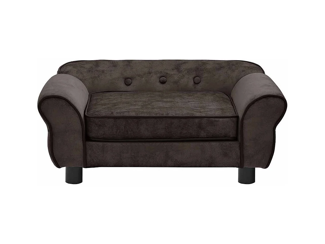 Sofá para perro marrón 72x45x30 cm de peluche