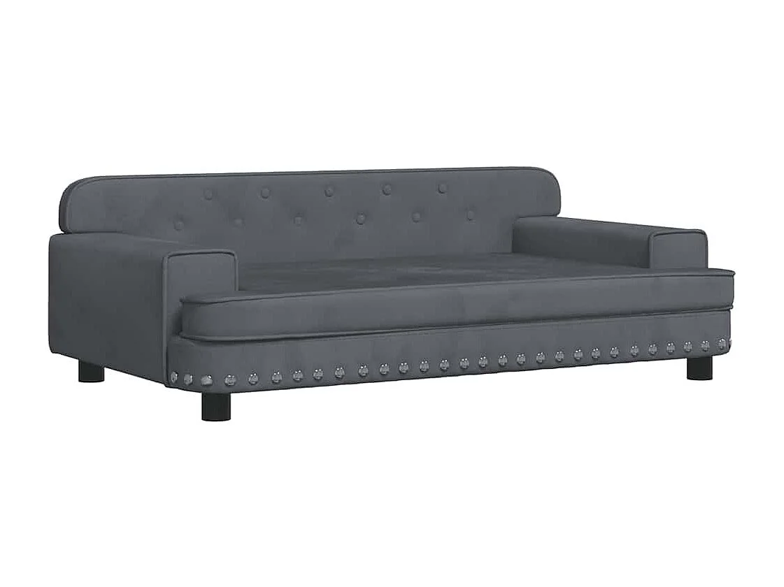 Lit pour chien gris foncé 90x53x30 cm velours