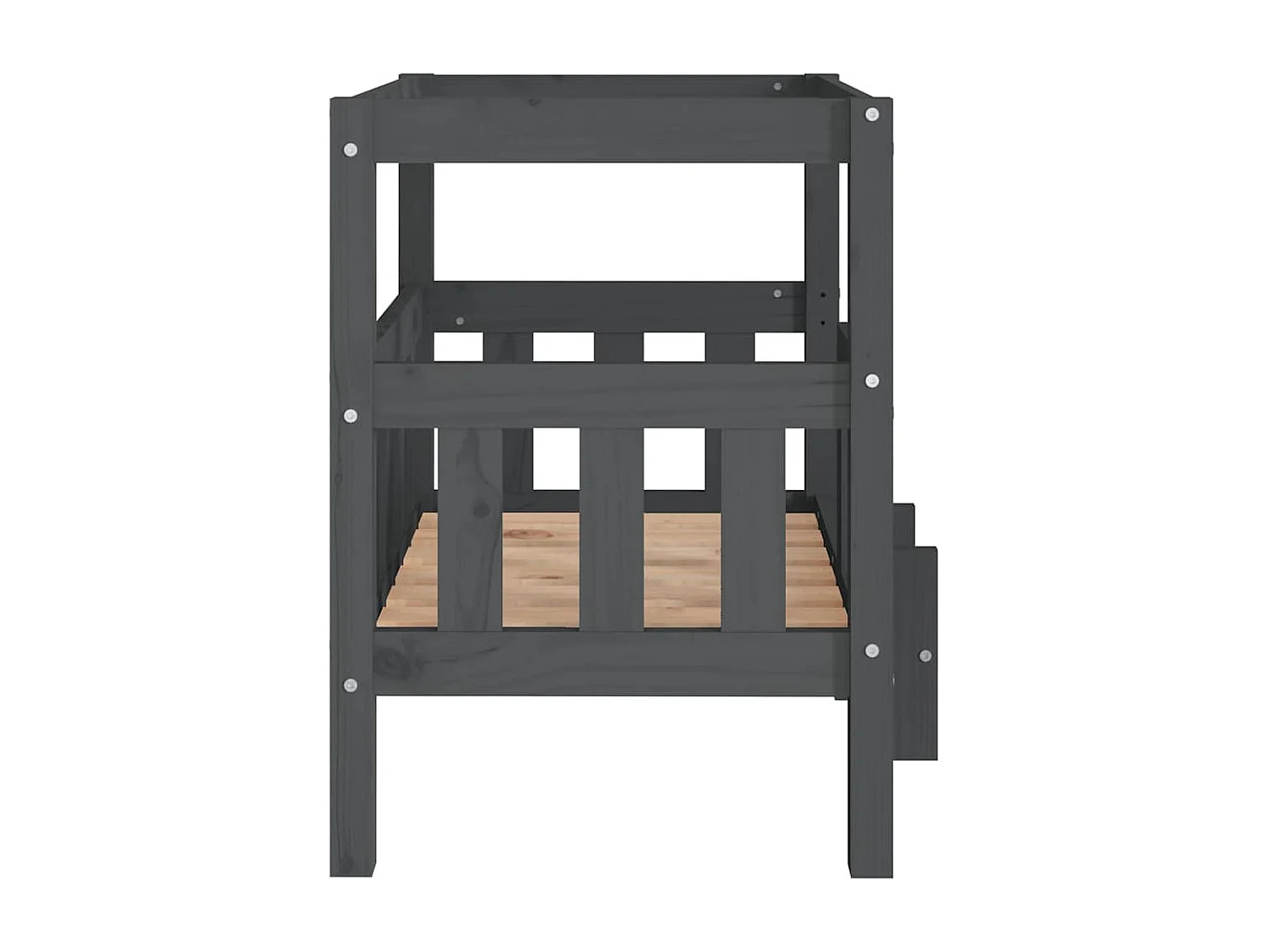 Hondenbed Grijs 65,5x50,5x70 cm Massief grenenhout