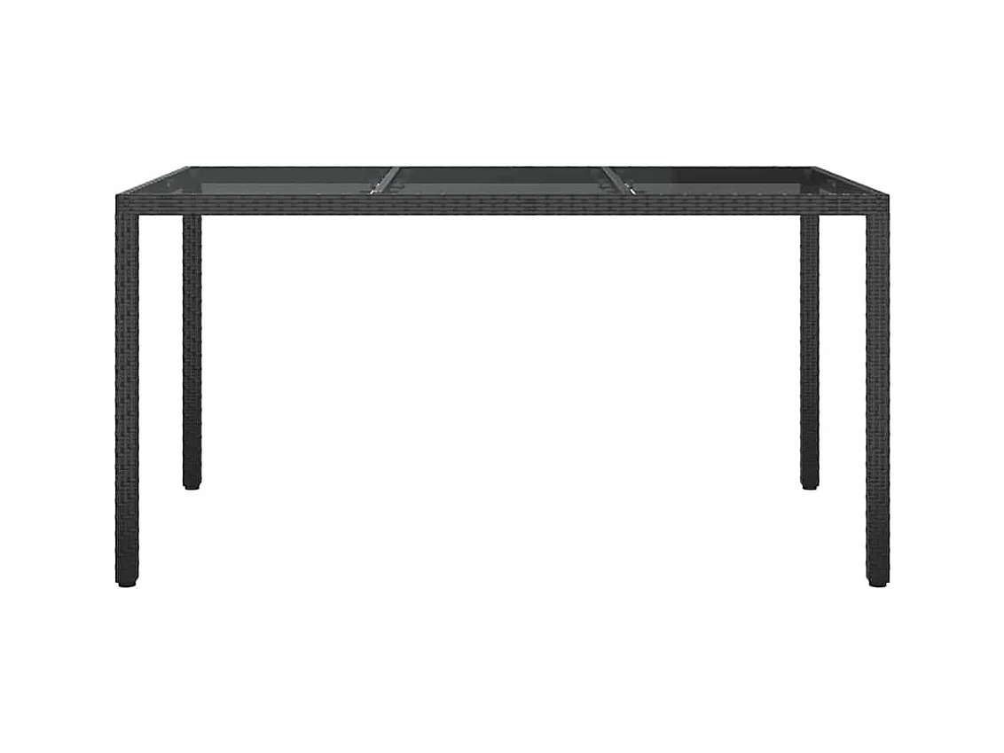 Table de jardin pour repas Noir 150 x 90 x 75 cm Poly rotin