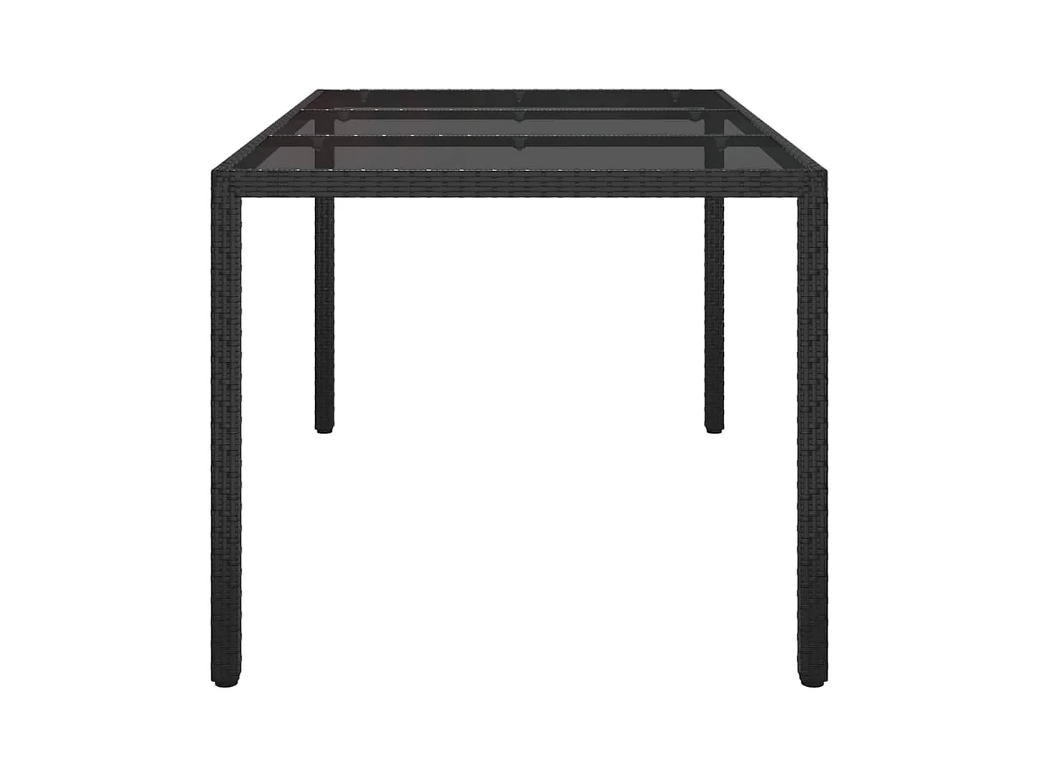 Table de jardin pour repas Noir 150 x 90 x 75 cm Poly rotin