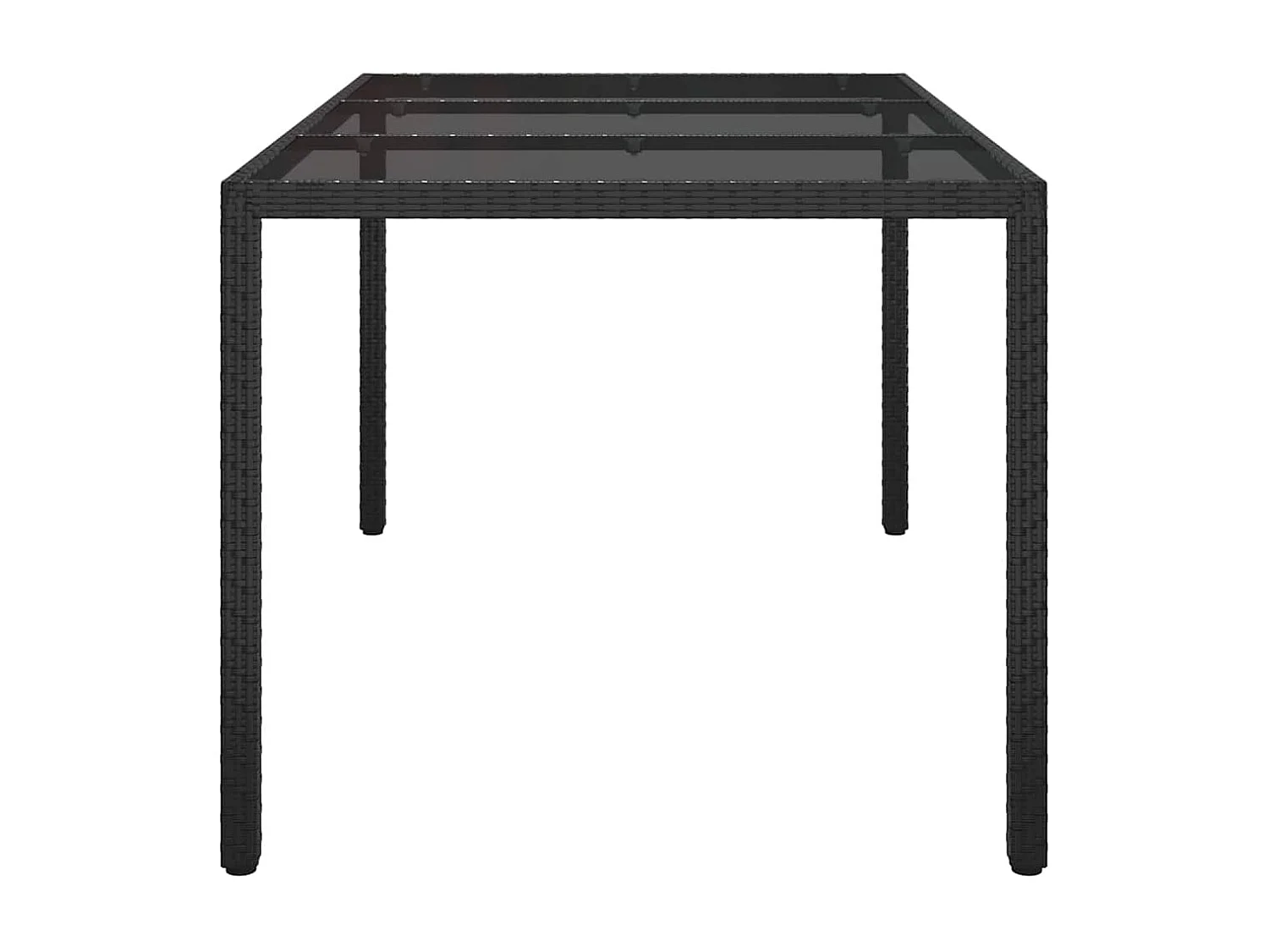 Table de jardin pour repas Noir 150 x 90 x 75 cm Poly rotin