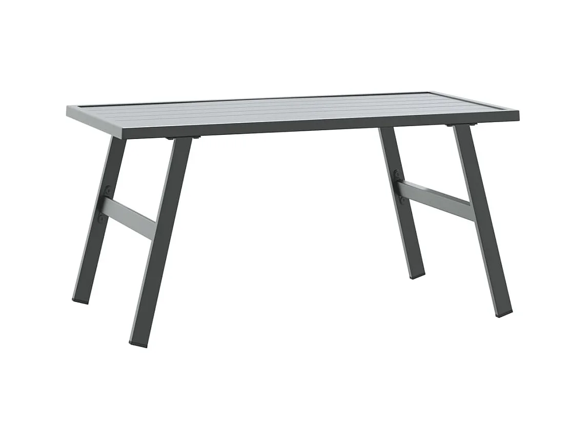 Mesa de centro de jardín negra 90x45x35 cm acero con recubrimiento en polvo