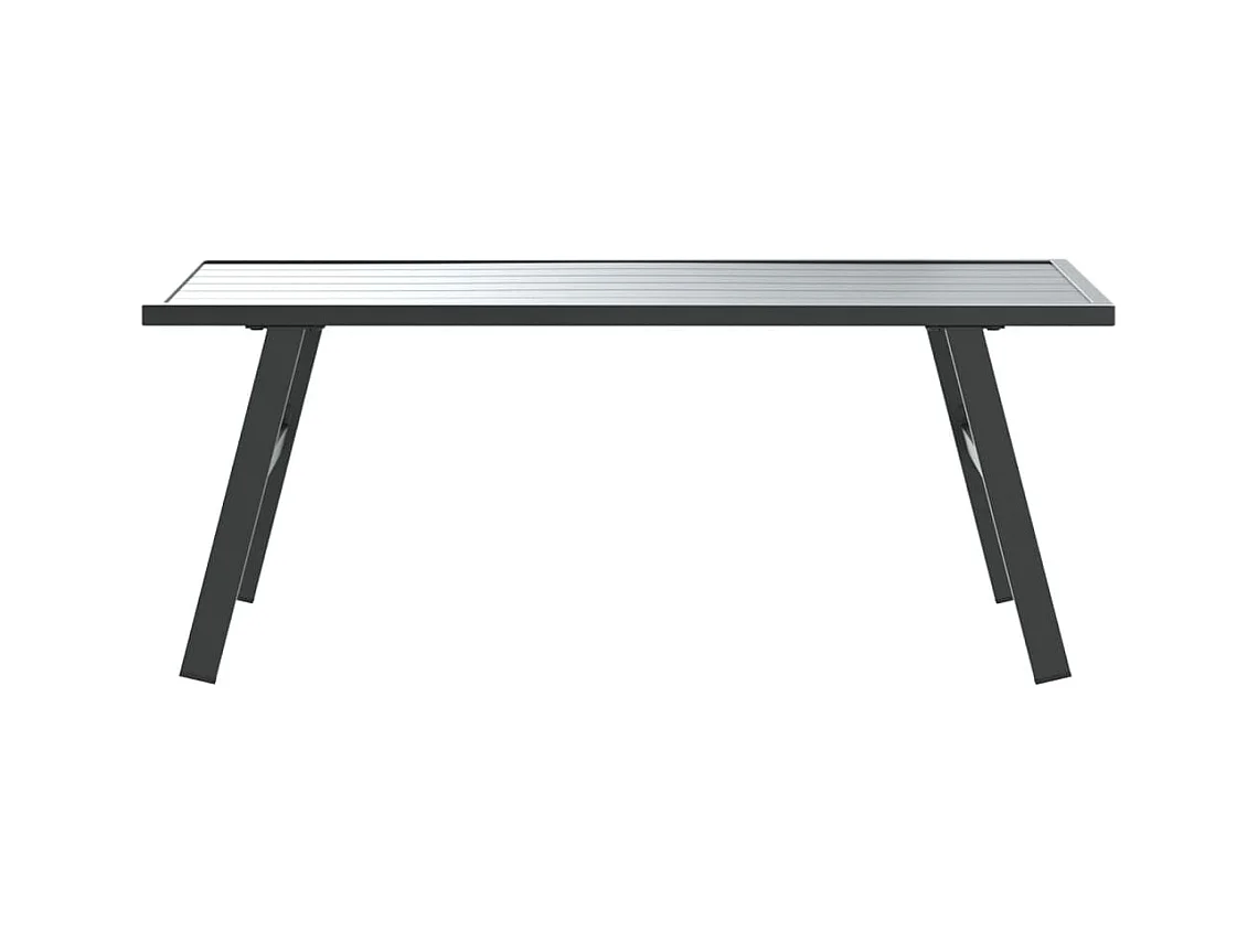 Mesa de centro de jardín negra 90x45x35 cm acero con recubrimiento en polvo