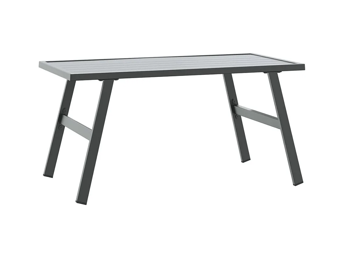 Mesa de centro de jardín negra 90x45x35 cm acero con recubrimiento en polvo