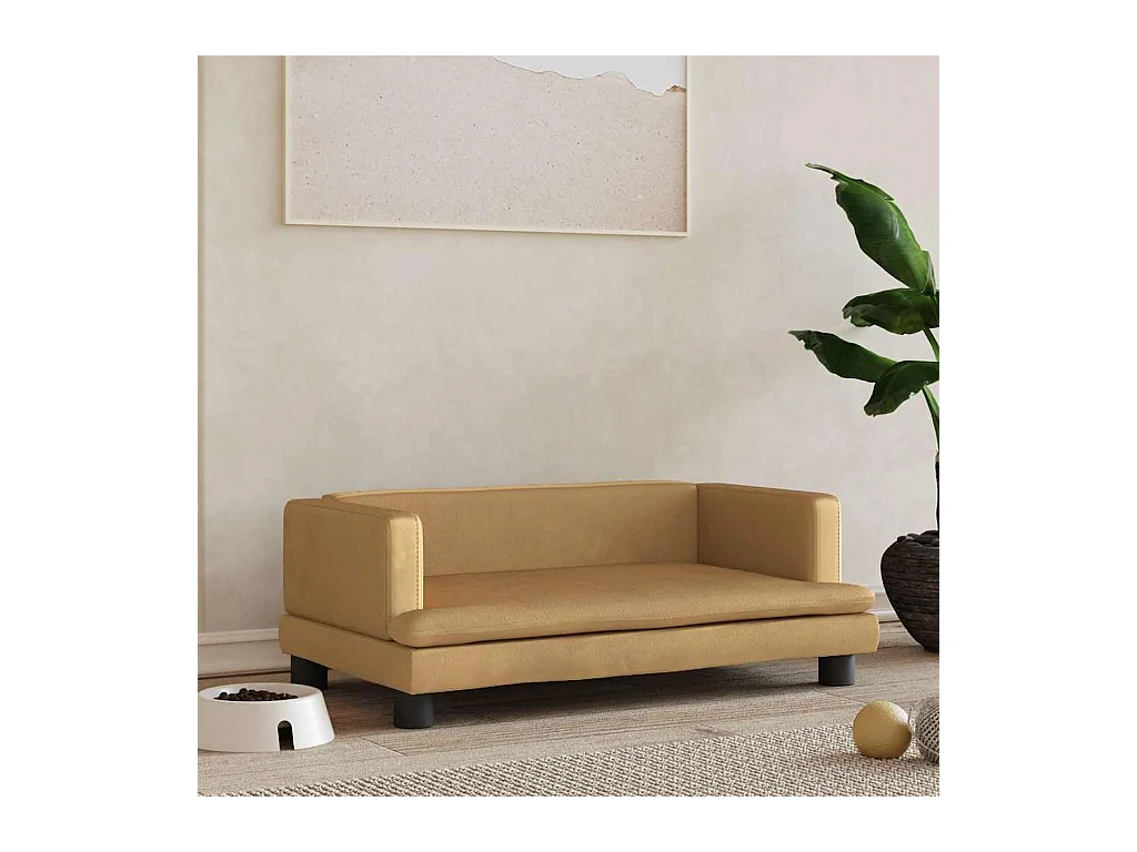 Lit pour chien marron 80x45x30 cm velours