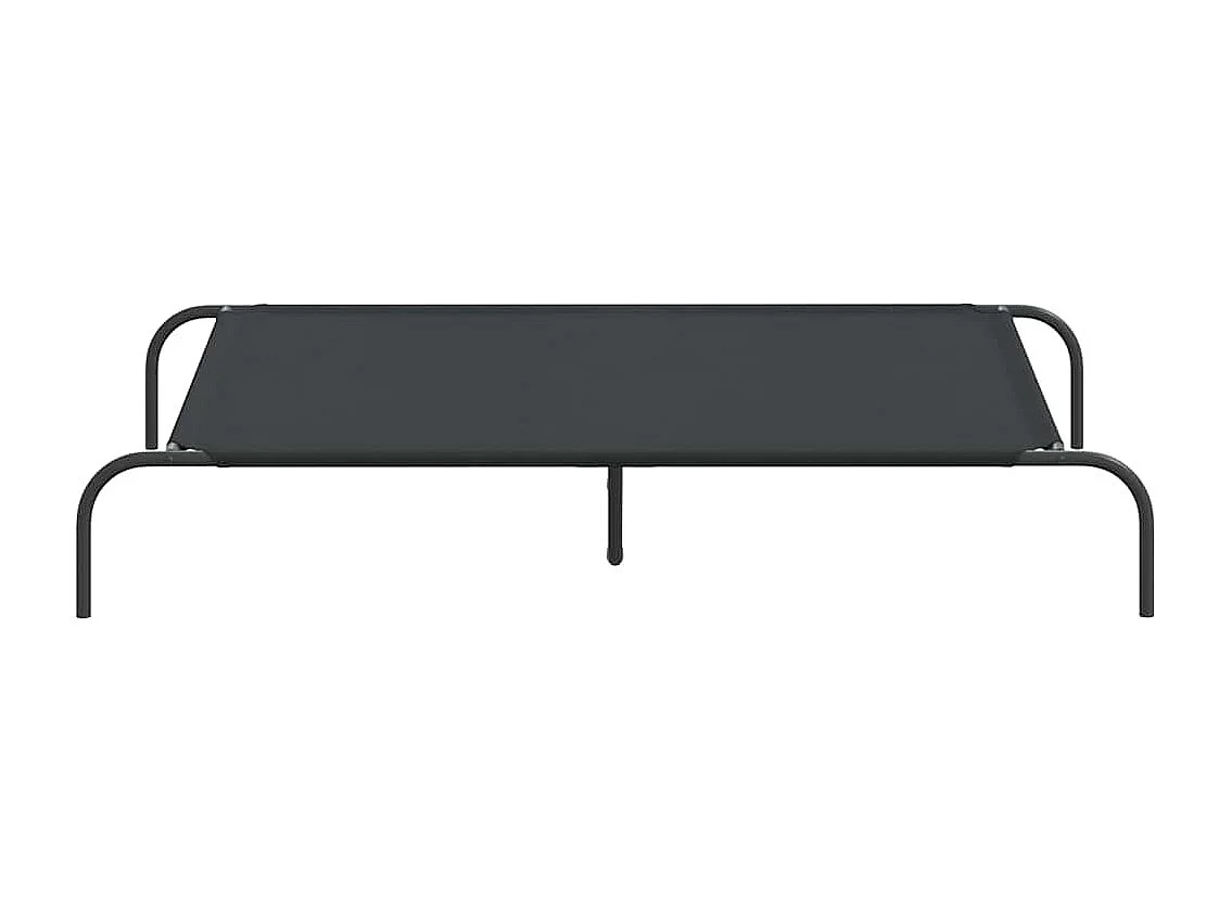 Cama elevada para perros negra 130x80x20 cm Tejido Oxford y acero