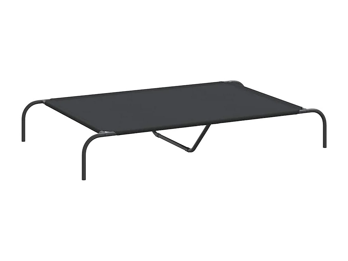 Cama elevada para perros negra 130x80x20 cm Tejido Oxford y acero
